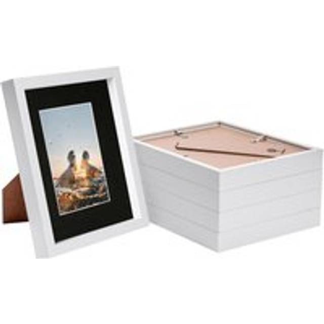 Nicola Spring - 8&#34; x 10&#34; White 3D Box Photo Frames - Black (4&#34; x 6&#34;)