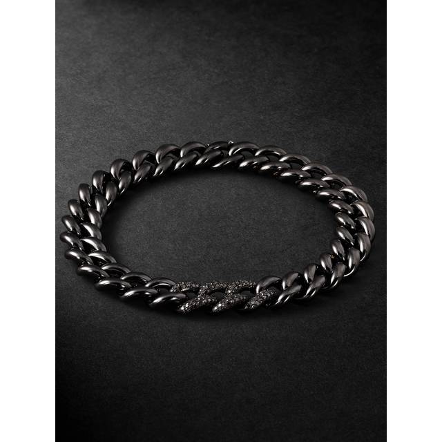 SHAY - 18-Karat Blackened Gold, Ceramic and Diamond Bracelet - Men - Black