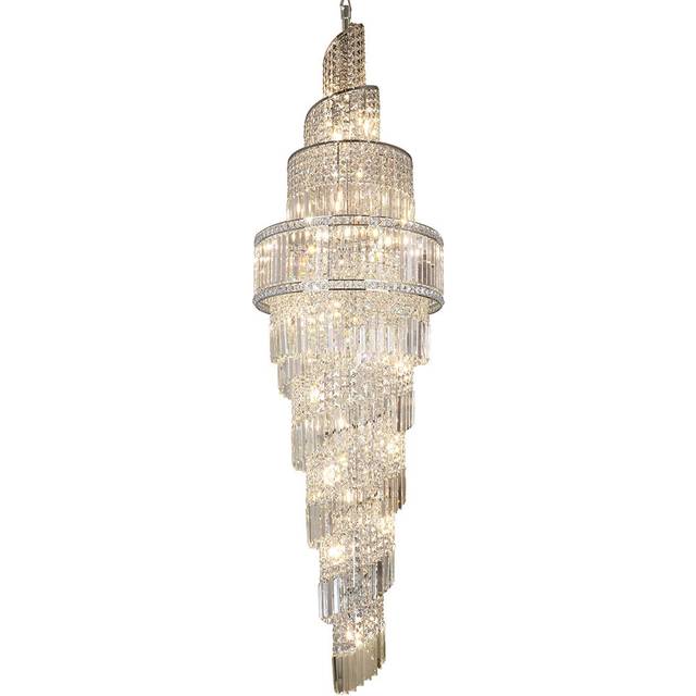 24-Light Teardrop Chandelier - Polished Chrome (220cm H X 60cm W X 60cm D)
