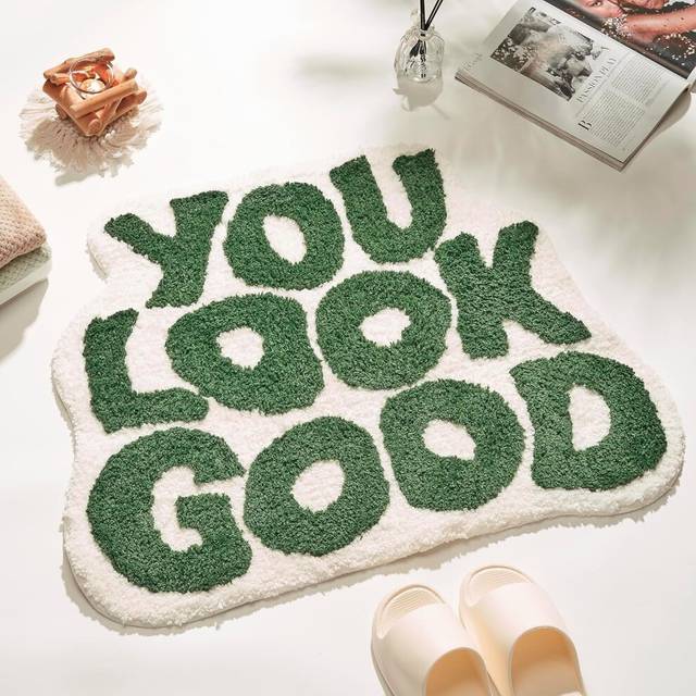 Large 60.96 cm x 78.74 cm You Look Good Bathroom Mat Green Cute Cool Bathroom Mat Fun Bathroom Decor Soft Microfiber Bathroom Rug