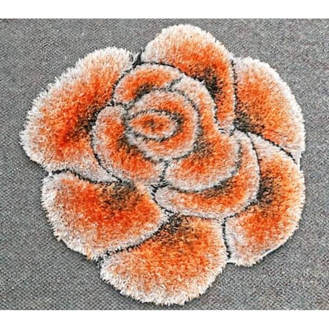 Luxury Super Soft New Modern Flower Shape Shaggy Rugs Non Slip Living Room Rug Bedroom Carpet - Gray (80cm W X 80cm L)