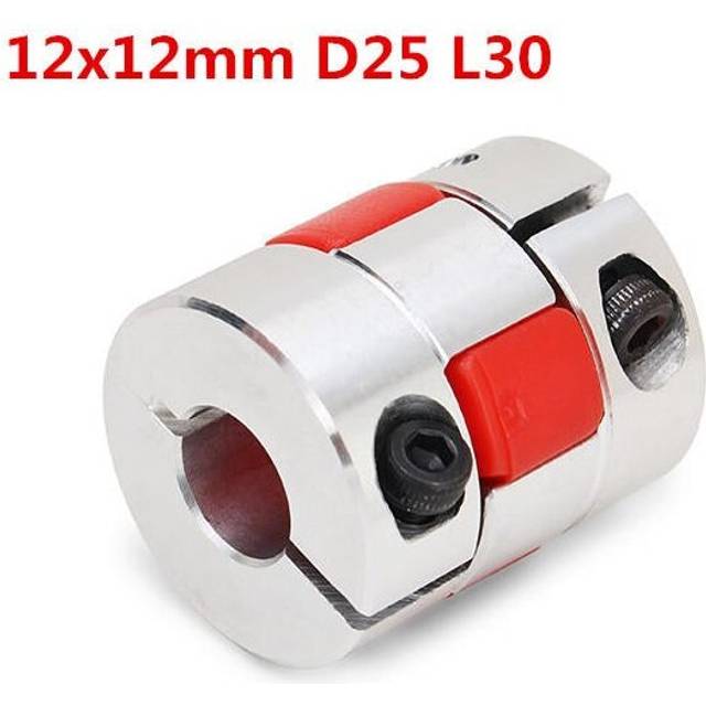 12mmx12mm Aluminum Flexible Spider Shaft Coupling OD25mm x L30mm CNC Stepper Motor Coupler Connector
