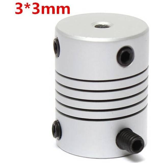 3mm x 3mm Aluminum Flexible Shaft Coupling OD19mm x L25mm CNC Stepper Motor Coupler Connector