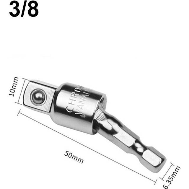 (3/8 Inch) 360 Rotary Screwdriver Extension Bar Hex Shank To Square Socket Drill Bits Bar Drill Socket Adapter
