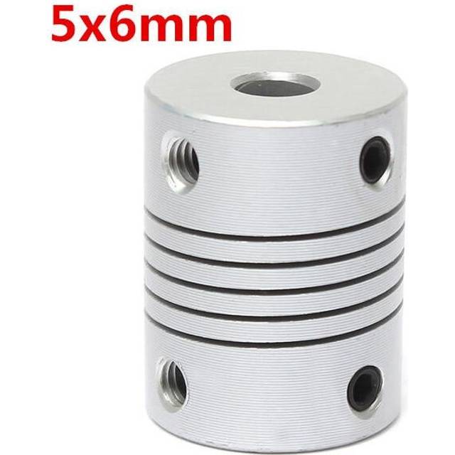 5mm x 6mm Aluminum Flexible Shaft Coupling OD19mm x L25mm CNC Stepper Motor Coupler Connector