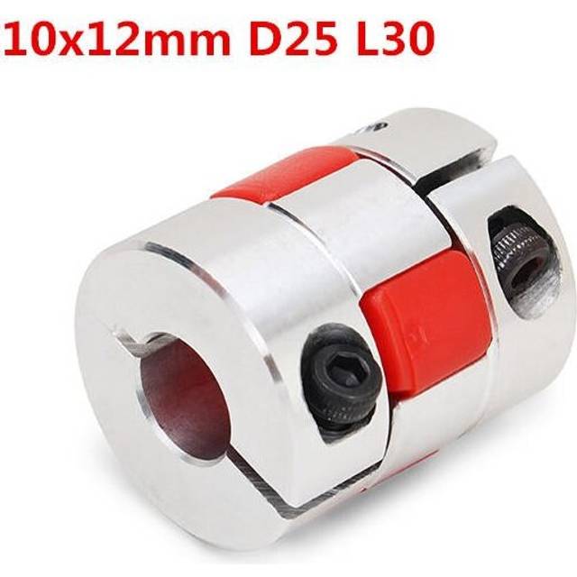 10mmx12mm Aluminum Flexible Spider Shaft Coupling OD25mm x L30mm CNC Stepper Motor Coupler Connector