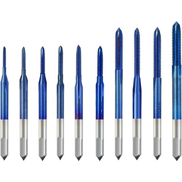 10Pcs Blue Nano Thread Tap M1-M3.5 HSS Metric Plug Tap Screw Tap Drill Machine Tap