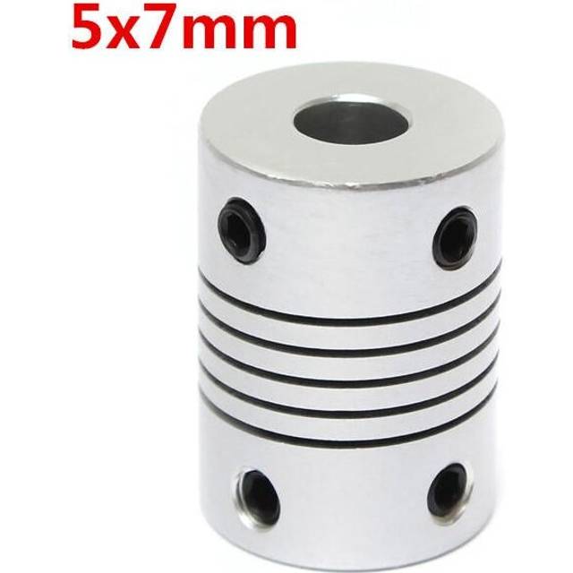 5mm x 7mm Aluminum Flexible Shaft Coupling OD19mm x L25mm CNC Stepper Motor Coupler Connector