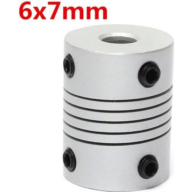 6mm x 7mm Aluminum Flexible Shaft Coupling OD19mm x L25mm CNC Stepper Motor Coupler Connector