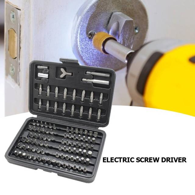 100pcs Electric Screwdriver Drill Bits Cross Slotted Torx Chrome Vanadium Steel Straight Sleeve Head Extension Repair Tools