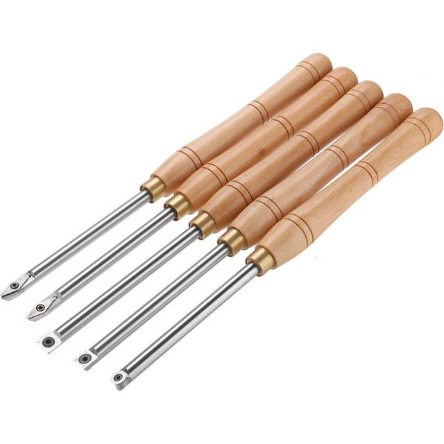 (Square 14mm) Wood Turning Tool Carbide Insert Cutter with Wood Handle Lathe Tools Round Shank Woodworking Tool