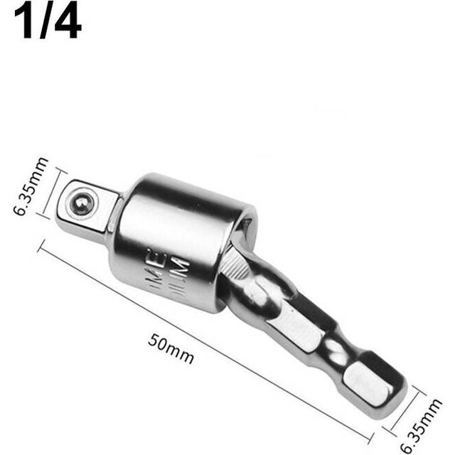 (1/4 Inch) 360 Rotary Screwdriver Extension Bar Hex Shank To Square Socket Drill Bits Bar Drill Socket Adapter
