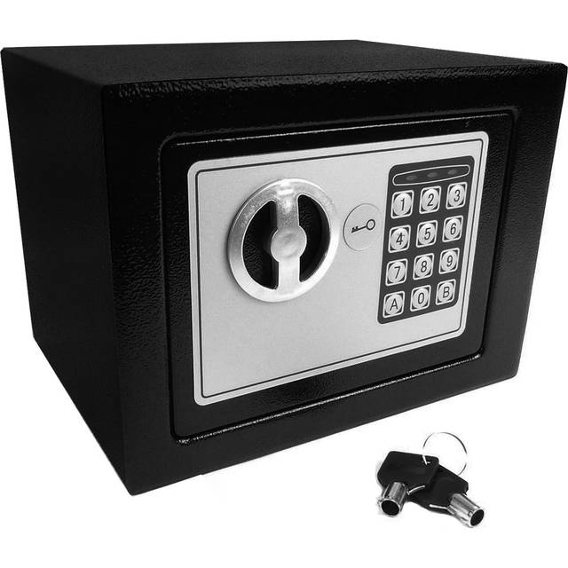 Safebox High Security Steel Safe Box Home Office Digital Keypad and Two Keys - Black