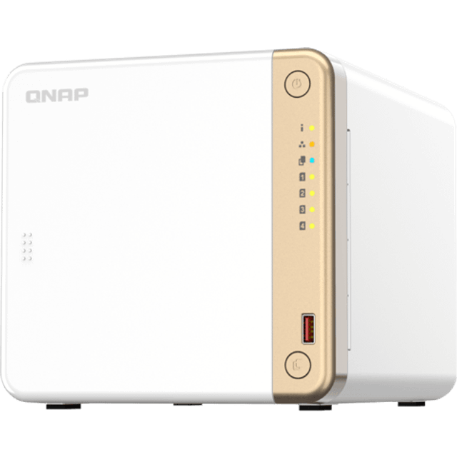 QNAP TS-462-4G NAS Tower, 4 disk bays, Intel Celeron N4505 2-core/2-thread processor