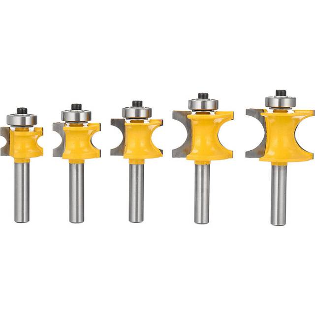 (1/2inch) 8mm Shank Round Over Router Bit 1/4 to 5/8 Inch Woodworking Edging Router Chisel Groove Cutter