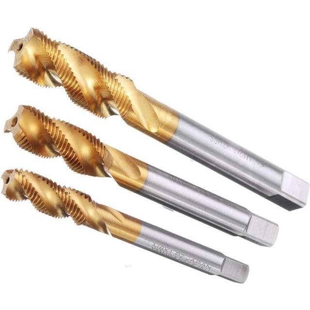 (M8) M8/M10/M12 HSS Titanium Coated Screw Tap Thread Metric Spiral Flute Machine Hand Tap