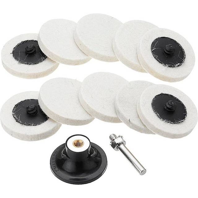 2 Inch Sanding Polishing Disc Pad Holder With 10pcs Wool Pads For Rotary Tool