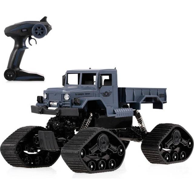 (Blue) 1/12 2.4G 4WD Off-road RTR RC Military Car Electric Snow Rock Crawler for Kids