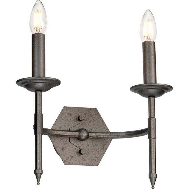 Maryam 2-Light Candle Wall Light - Grey (28.9cm H X 31.8cm W X 28.9cm D)