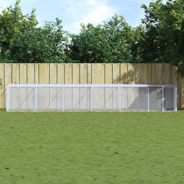 Jeffersonville Chicken Coop with Wire Mesh - Light Grey (90cm H x 603cm W x 98cm D)