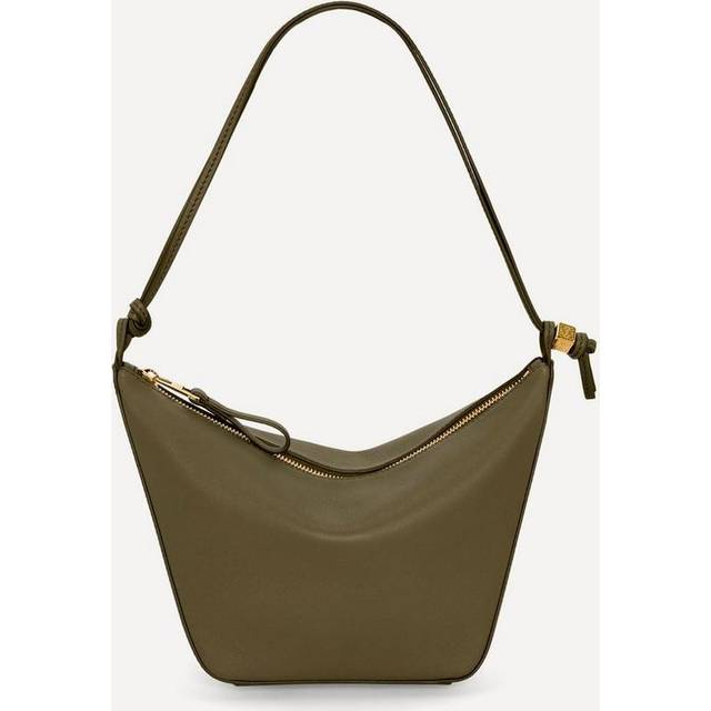Hammock Mini Hobo Bag - Dark Khaki Green - Since its early beginnings, LOEWE has been strongly associated with leather craftsmanship. This reputation continues today with the Spanish label creating statement-making accessories to complete your looks.