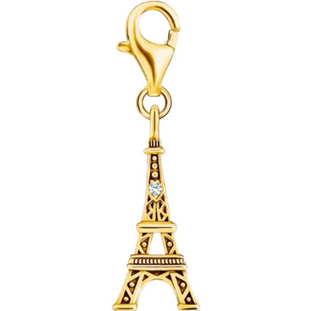 THOMAS SABO Classic Gold Plated CZ Eiffel Tower Charm - gold/silver