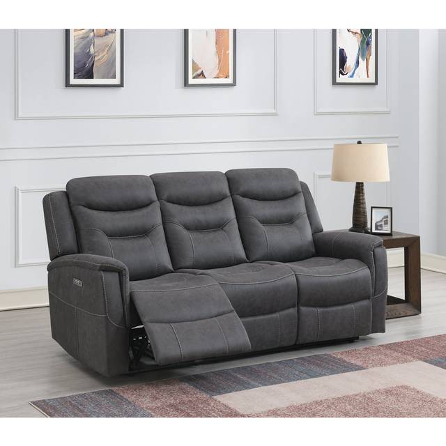 Centwane 200Cm Pillow Top Arm Reclining Sofa - Grey (104cm H X 200cm W X 88cm D)