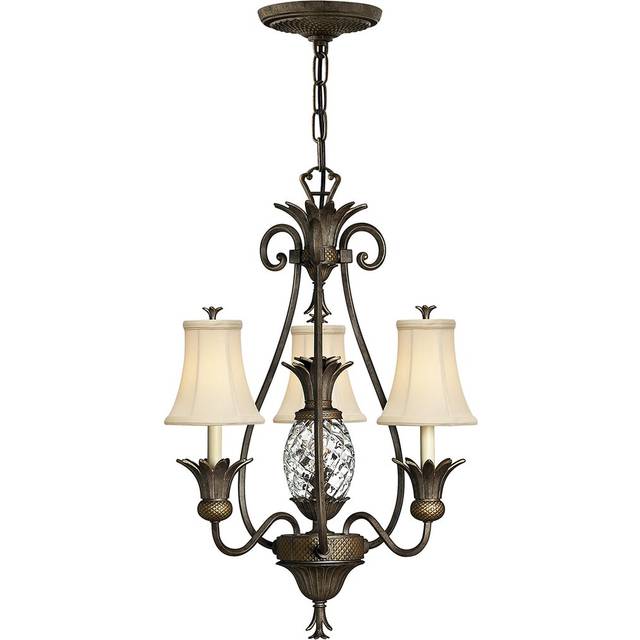 Barnesville 4-Light Shaded Chandelier - Pearl Bronze (75cm H X 54.6cm W X 54.6cm D)