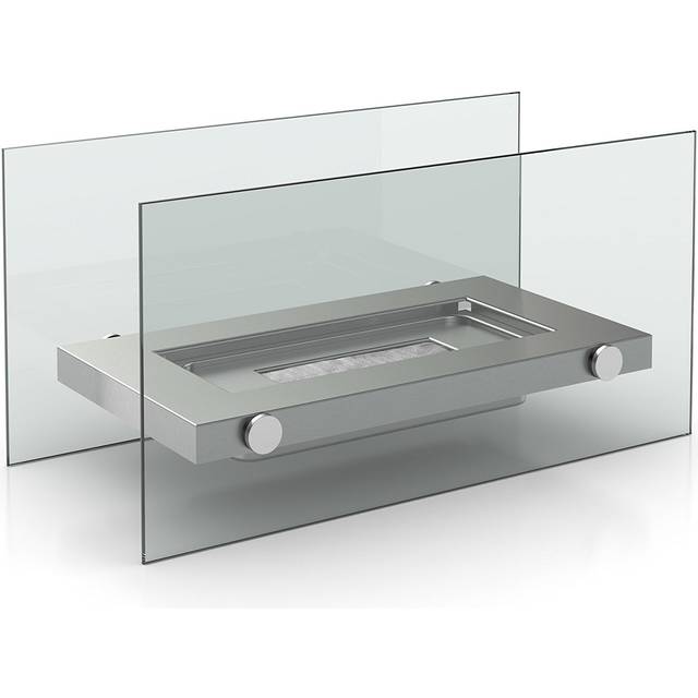 Gr8 Home Bio Ethanol Portable Camping Table Top Fire Burner - Clear - 16 x 17 x 34cm
