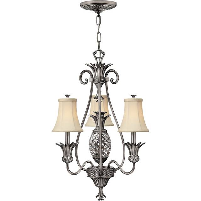 Barnesville 4-Light Shaded Chandelier - Antique Nickel (75cm H X 54.6cm W X 54.6cm D)