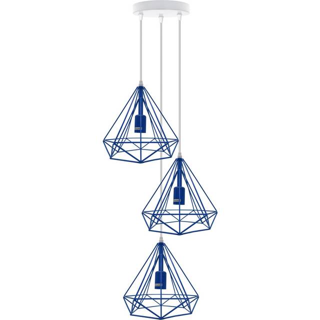 Fairmont Park Marquee 3 - Light Cluster Geometric Pendant Blue 124.5cm H X 45cm W X 45cm D