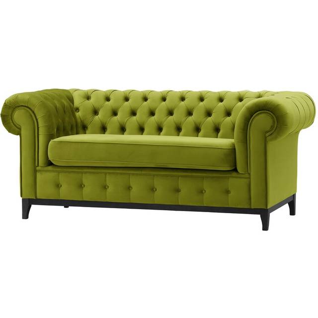 Fritch 3 Seater Chesterfield Sofa - Olive (78cm H x 190cm W x 92cm D)
