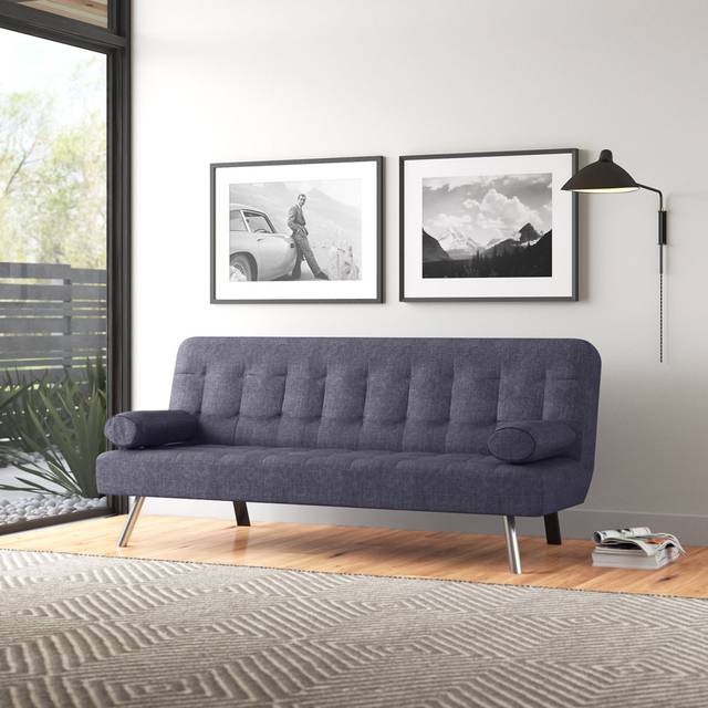 Simeon 3 Seater Clic Clac Sofa Bed - Modern Pebble Grey (78cm H X 180cm W X 90cm D)