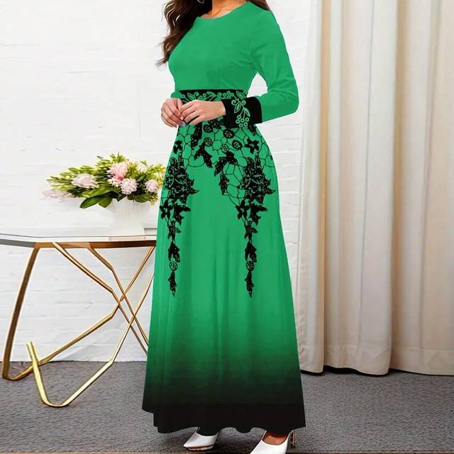 SHEIN Gradient Flower Pattern Dress