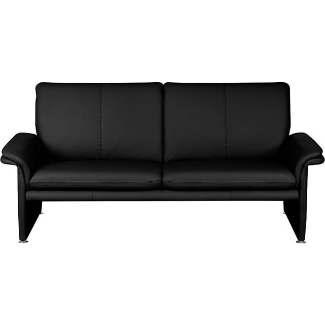 Abby-Gayle Genuine Leather 2 Seater Sofa - Black (90cm H X 197cm W X 88cm D)