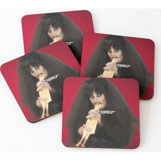 Leather Coasters Katya Rubber Chicken Set of 4 / 4 x 4 inch