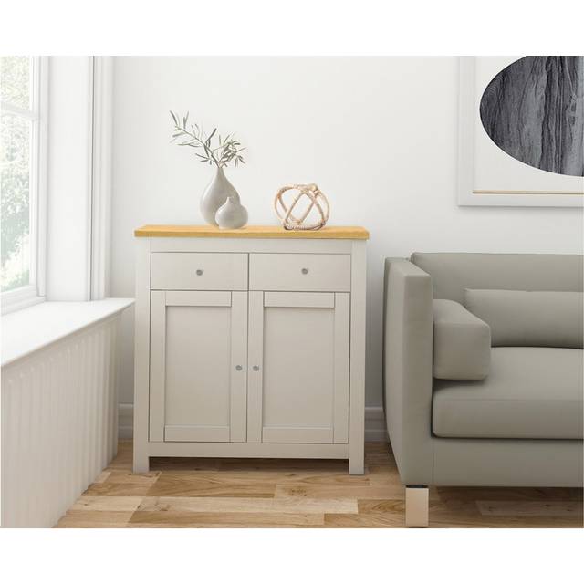 Suchin Sideboard 2D/2DR Oak/Cream (81cm H X 79cm W X 35cm D)