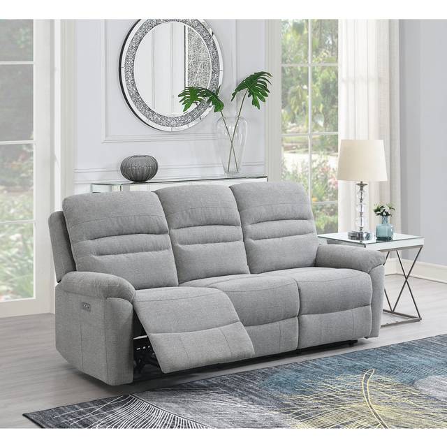 Krittika 206Cm Pillow Top Arm Reclining Sofa - Grey (103cm H X 206cm W X 88cm D)