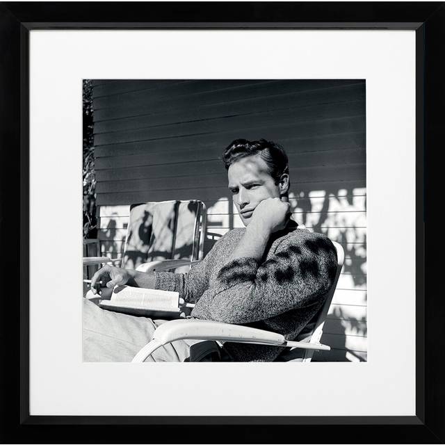 Marlon Brando Framed Photographic Print - Black;White (111.76cm H X 111.76cm W)