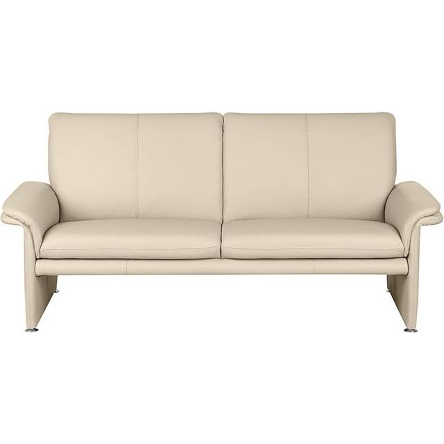 Abby-Gayle Genuine Leather 2 Seater Sofa - Beige (90cm H X 197cm W X 88cm D)
