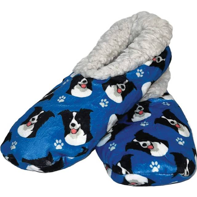 Border Collie Super Soft Womens Slippers - One Size Fits Most - Cozy H