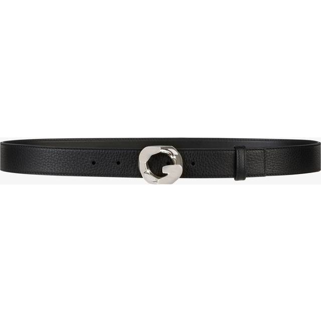 Ceinture en cuir grainé à boucle G-Chain - noir - 100