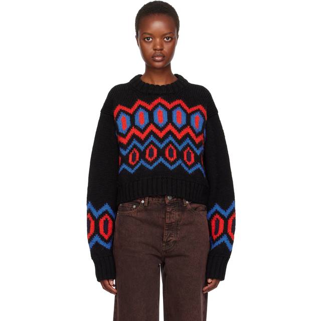 GANNI Black Chunky Sweater - 099 Black - XXS