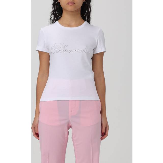 Blumarine White Crystal T-Shirt - N0100 OTTICO - S