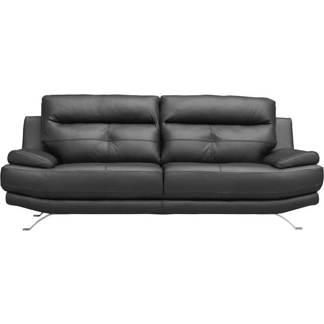 London 2 Seater Sofa Wider Seat Width - Black (92cm H X 225cm W X 99cm D)