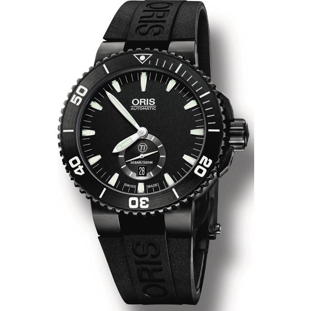 Oris Watch Aquis Date Small Second DLC Rubber - Black