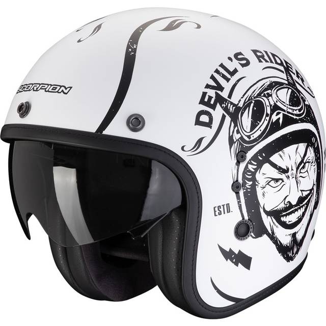 Scorpion Belfast Evo Romeo Jet Helmet, black-white, Size 2XL for Men