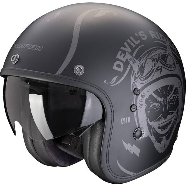 Scorpion Belfast Evo Romeo, open face helmet , color: Matt Black/Silver , size: XL