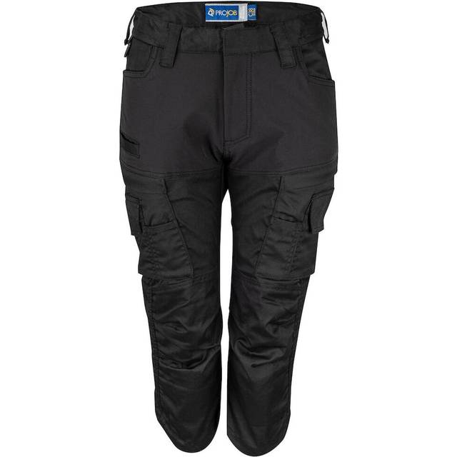 Projob Womens Stretch Pirate 3/4 Pants 642556 Black W 34.5&quot; L 32&