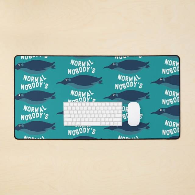 Desk Mat Atypical Penguin - Atypical - Autism Mom Brother Sister Dad - Nobody's Normal- Autism Teacher - Autistic Large Gaming Mouse Pad 35x16 inch